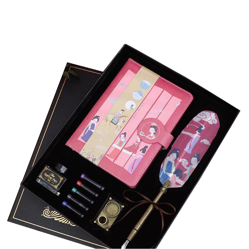 Seng Bộ Bút Thư Pháp Phong Cách TANG Dynasty Cổ Điển Độc Đáo Kèm Hộp Đựng