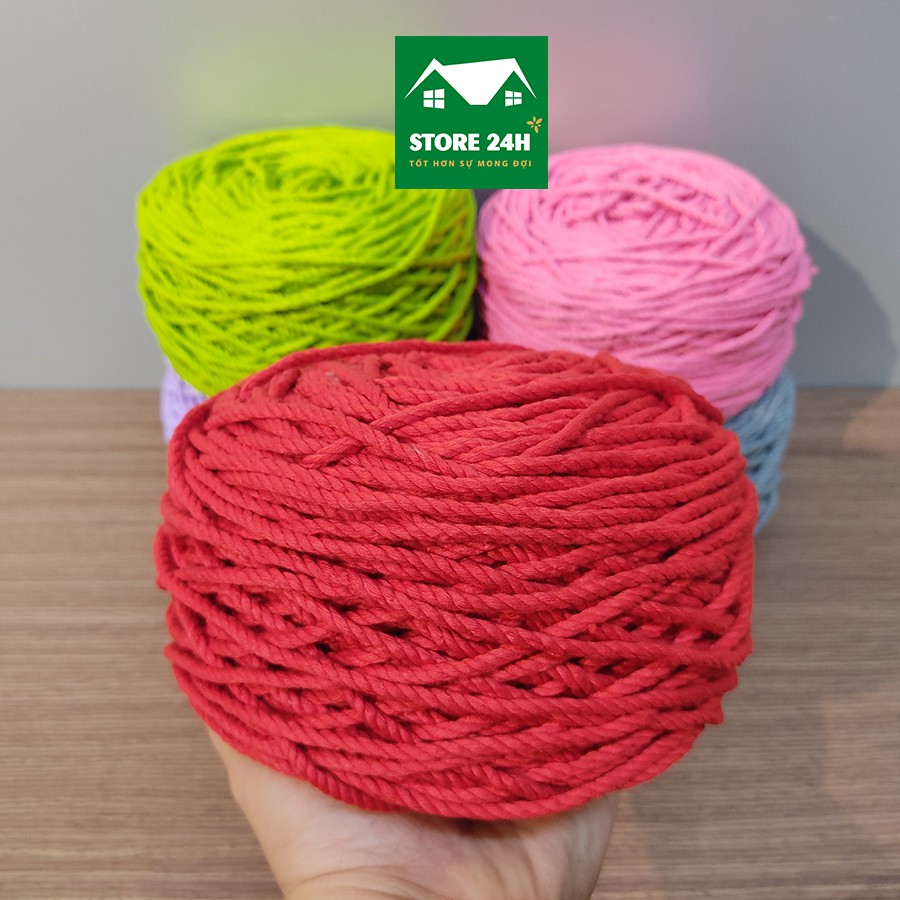 Mành treo tường macrame nghê thuật chất liệu sợi cotton xoắn, trang trí phòng ngủ, phòng khách, quán cafe I Store 24h