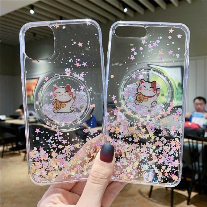 Ốp Mèo thần tài vũ trụ kim tuyến ip13/ ip13pro/ ip13pro max