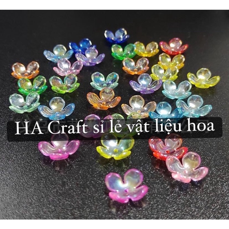 Cánh hoa nhựa 4 cánh acrylic 16mm, cánh hoa cỏ 4 lá may mắn, cánh làm hoa handmade, trang sức, trâm cài, hoa cẩm tú cầu