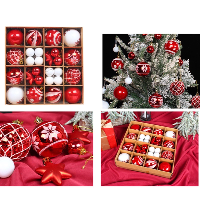 Set 42 Quả Châu Trang Trí Cây Thông Noel Kích Thước 6cm