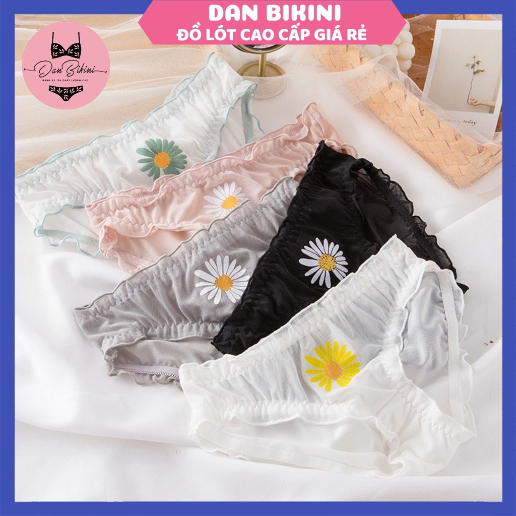 Quần Lót Nữ ❤️FREESHIP❤️ Quần Lót Ren Nữ sexy viền lưới phối hoa cúc điệu đà gợi cảm mã H003