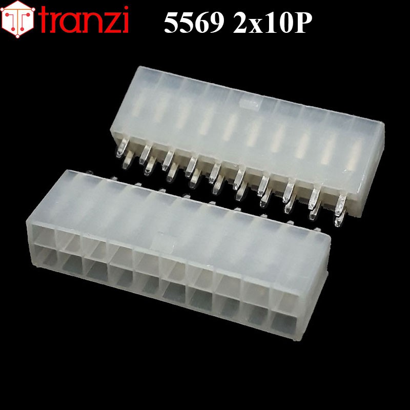 Giắc cắm header 4.2mm 5569 2x10P chân cắm thẳng trắng - túi 5 cái