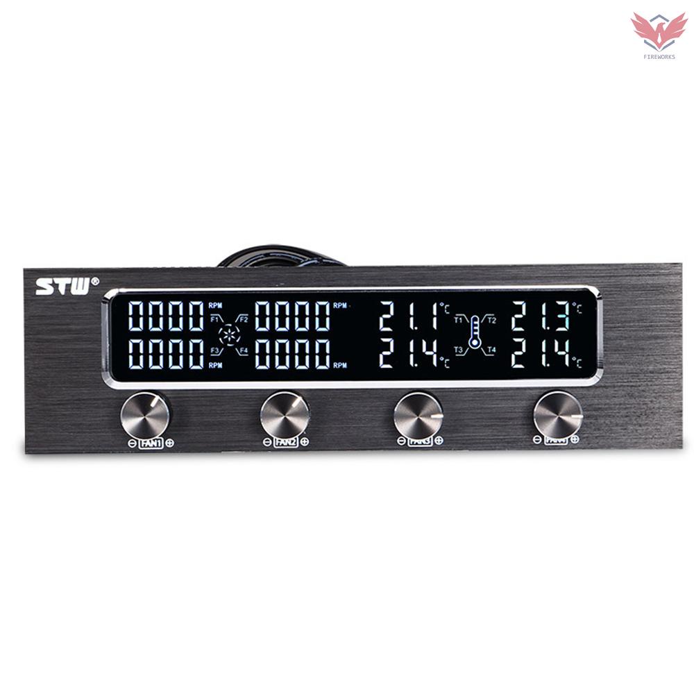 Bảng Điều Khiển Tốc Độ Quạt Tản Nhiệt Cpu 4 Kênh Đa Năng Có Màn Hình Lcd