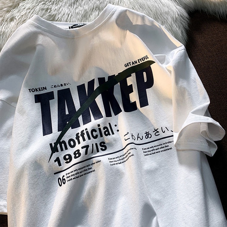 Áo Thun Tay Ngắn Dáng Rộng In Chữ Đơn Giản Thời Trang Mùa Hè Cho Nữ