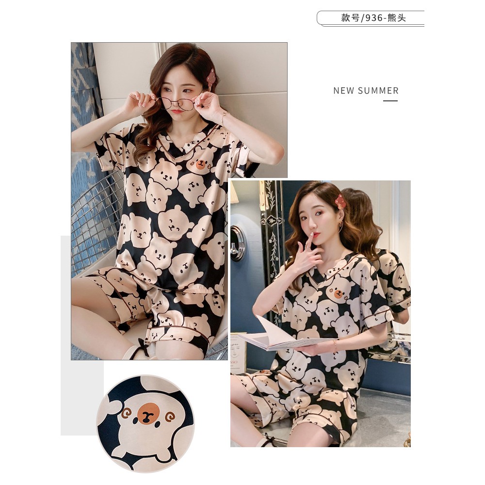 Bộ Đồ Ngủ Nữ Quần Áo Mùa Hè Lụa Tay Cộc Quần Dài Mặc Ở Nhà Dáng Hàn Quốc Sexy Xinh BĐN20 | BigBuy360 - bigbuy360.vn