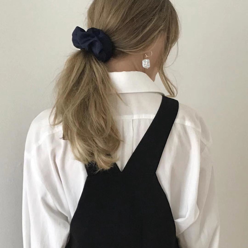 Dây thun cột tóc màu sáng bằng satin dễ thương cho nữ Hair Scrunchies