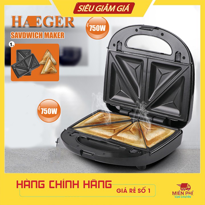 [Đại lý Chính Hãng] Máy ép bánh mỳ, kẹp bánh mì Sandwich Haeger