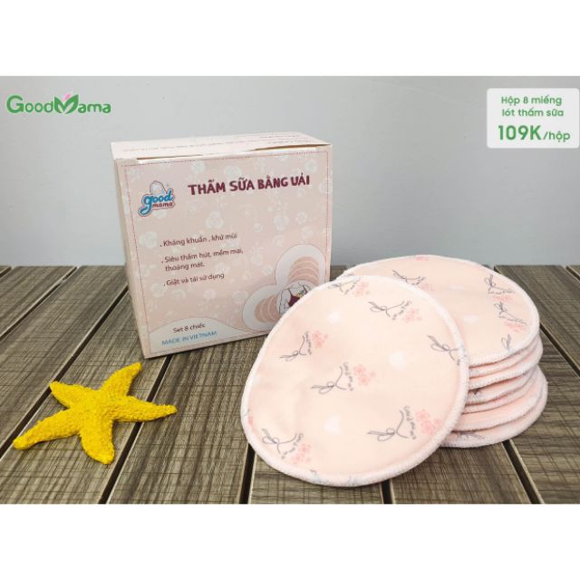 Miếng Lót Thấm Sửa Giặc Được Bằng Vải Goodmama ( 8 miếng)