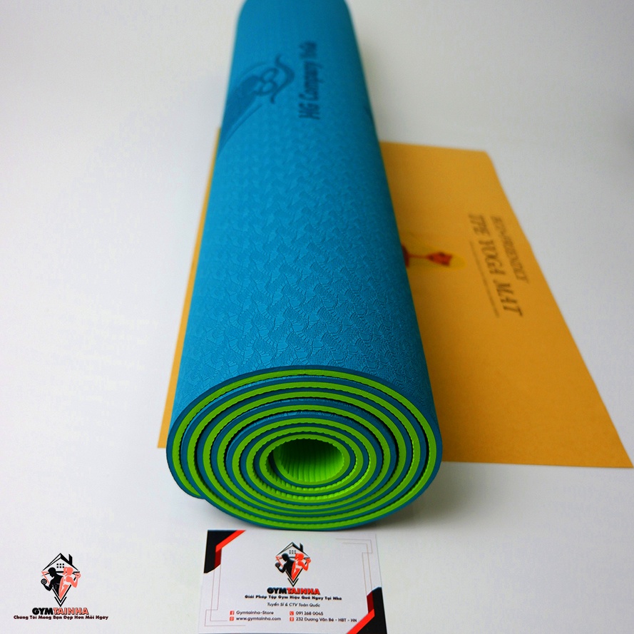 Thảm Tập Yoga 6mm 2 Lớp Cao Cấp, Thảm Yoga TPE 2 Lớp Cao Cấp Chống Trượt, Thảm Tập  Gym Yoga Pilates, Thảm Yoga TPE