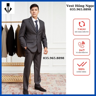 Bộ Vest Hồng Ngọc Trung Tuổi ,Vest trung tuổi đẹp chất liệu nhập khẩu Ấn Độ ( tặng cà vạt )