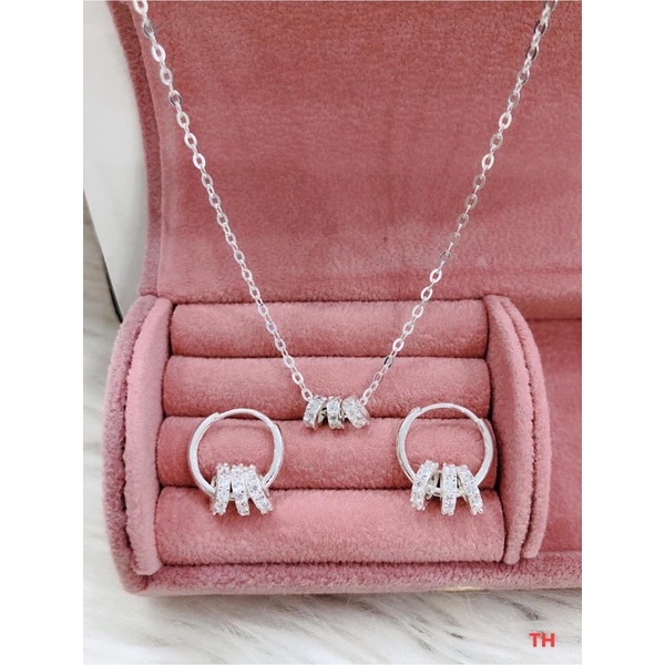 Set dây và bông bạc mới, Bộ trang sức thiết kế hot hit mọi thời đại - Bạc Nomi