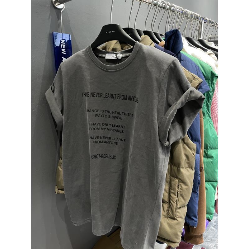 Áo Thun Cotton Tay Ngắn Cổ Tròn In Chữ Thời Trang Thu Đông Phong Cách Hàn Quốc Mới Dành Cho Nữ 2022