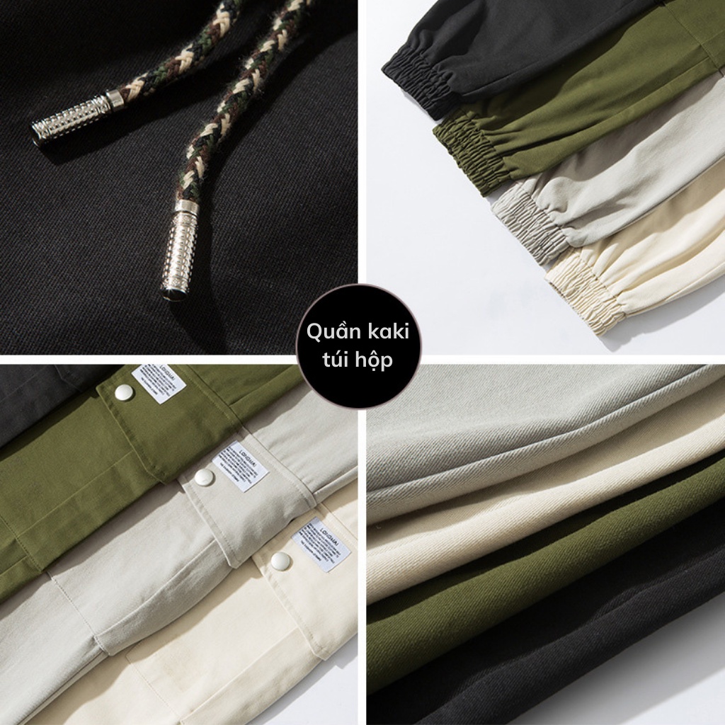 Quần jogger nam kaki cao cấp phối túi hộp dáng hàn phong cách đường phố mẫu mới SKU12 9CLOTHING