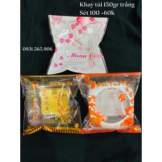 Combo 100 khay trắng túi dán bánh 150gr dương bích ngọc