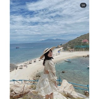 Đầm hoa phối bèo cutout eo hở lưng