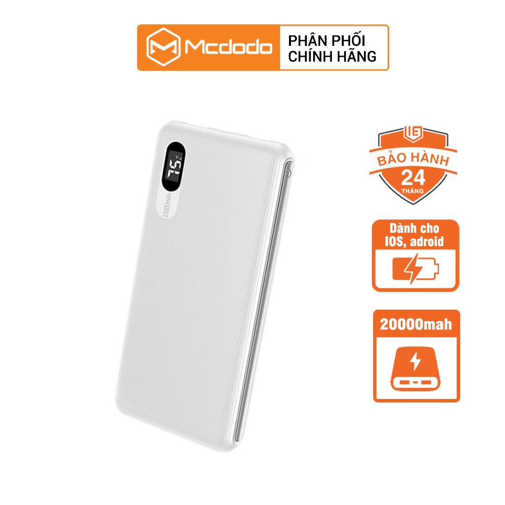 Sạc dự phòng Mcdodo 20000mah có đèn hiển thị Chính hãng