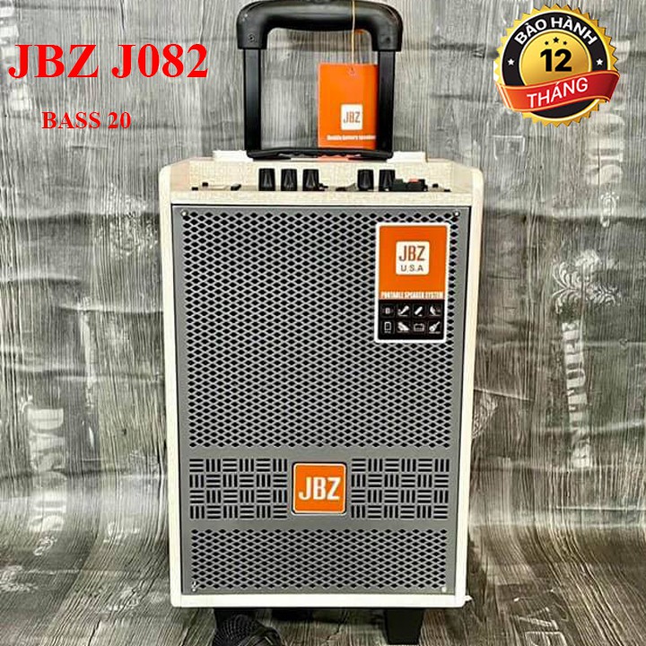 Loa kéo JBZ 082 bass 20 màu trắng sữa tinh tế, âm thanh chất lượng