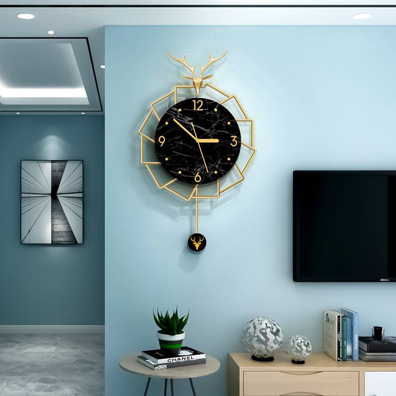 3 Đồng hồ treo tường kỹ thuật số phong cách Châu Âu Đồng hồ treo tường trang trí phòng khách Văn phòng Nghệ thuật trang trí Đồng hồ treo tường im lặng