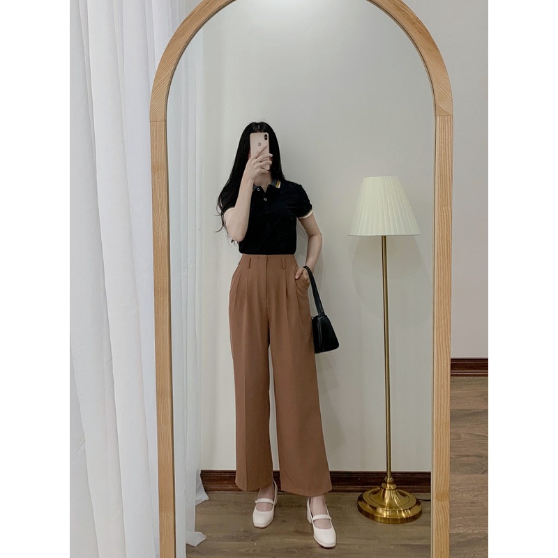 Áo Thun Polo nữ chất pique mắt chim YODY Áo Phông có cổ phối bo siêu thoáng mát - APN3704 | BigBuy360 - bigbuy360.vn