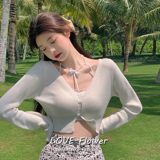 Áo khoác Cardigan cổ chữ V chống nắng bằng lụa thời trang Hàn Quốc