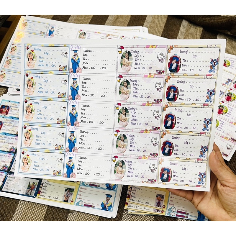 Nhãn vở in theo yêu cầu 40 nhãn/ nhãn dán in ghép theo yêu cầu