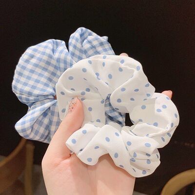 Dây Buộc Tóc Scrunchies Màu Xanh Dương Nhiều Mẫu Dễ Thương Có Thể Dùng Làm Vòng Tay  – Hadichi