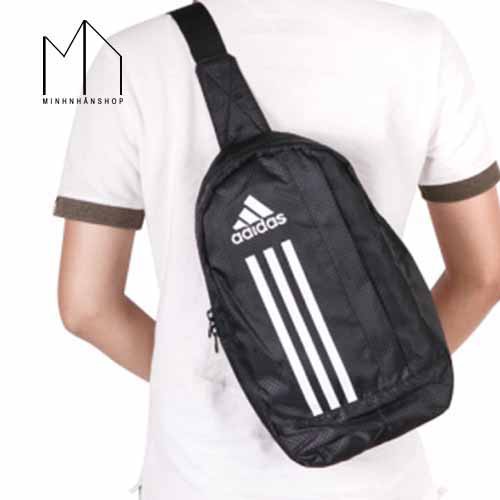 Balo đeo chéo một quai 3 sọc kiểu dáng nam ADIDAS (Đen)