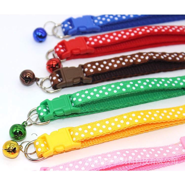 Vòng cổ Nylon gắn chuông đồng có thể thu gọn cho thú cưng
