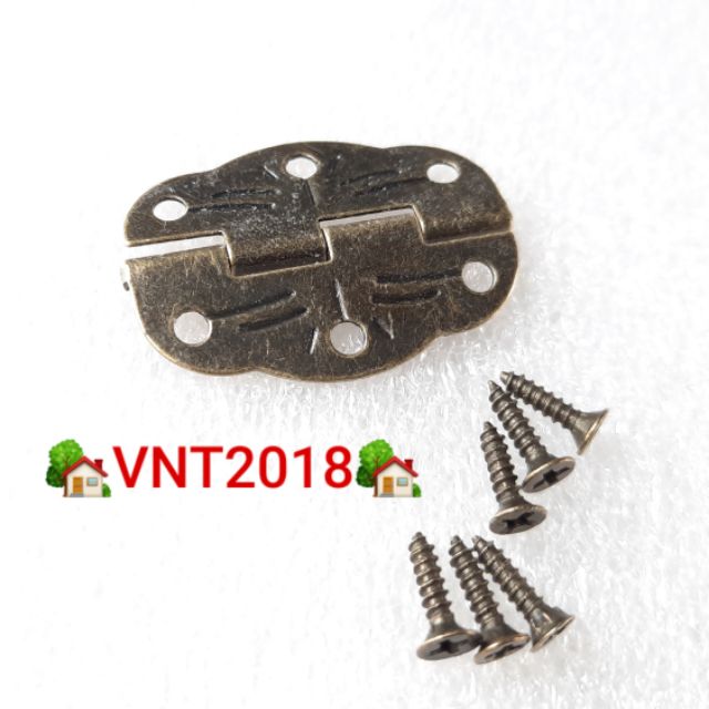 Bản lề cổ điển mini 30x22mm kèm 6 đinh vít