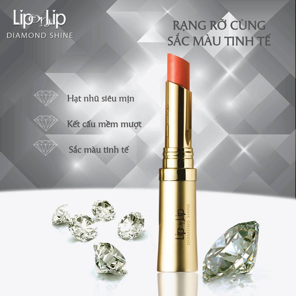 Son nhũ trang điểm dưỡng tối ưu Lip On Lip Diamond Shine 2.2g