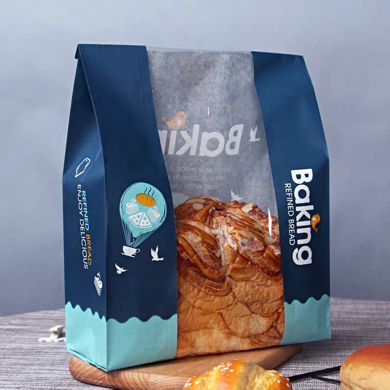 50c Túi giấy đựng bánh mì hoa cúc baking ngang