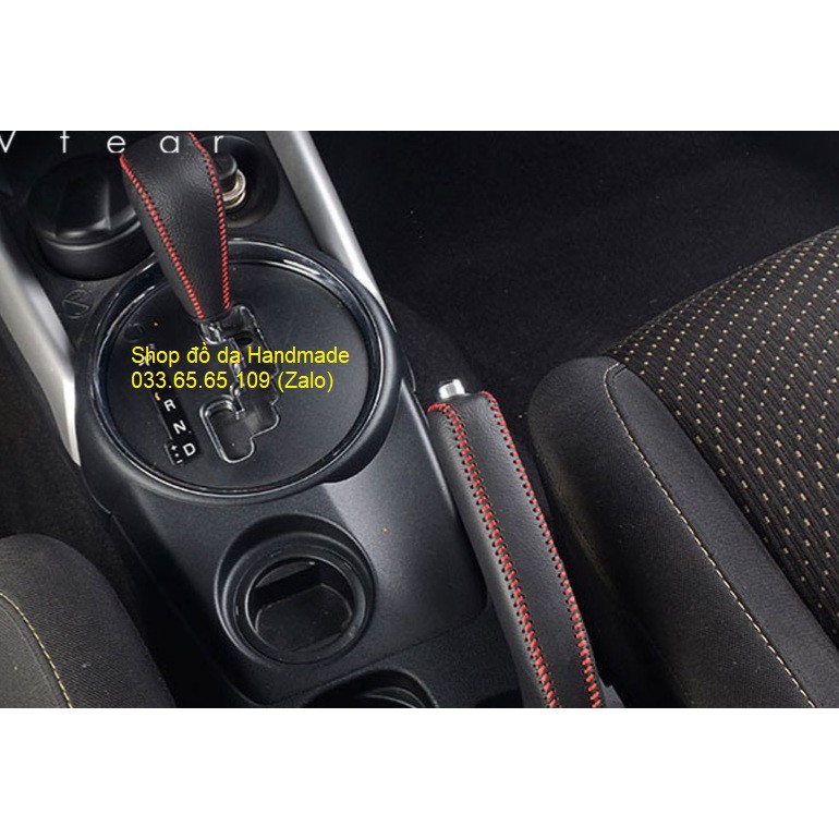 Bọc da cần số phanh tay Mitsubishi Attrage, Mirage, outlander, Triton số tự động da bò, bảo hành 12 tháng