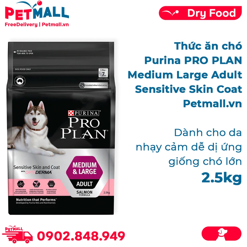 Thức ăn chó Purina PRO PLAN Medium Large Adult Sensitive Skin Coat 2.5kg thumbnail