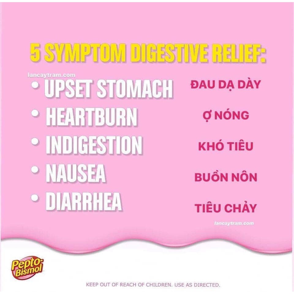 SIRO DẠ DÀY 5IN1 PEPTO GIẢM CÁC T.R.IỆU C.H.ỨNG Đ.AU DẠ DÀY, TIÊU HOÁ PEPTO BISMOL ( set 3 chai *354ml)