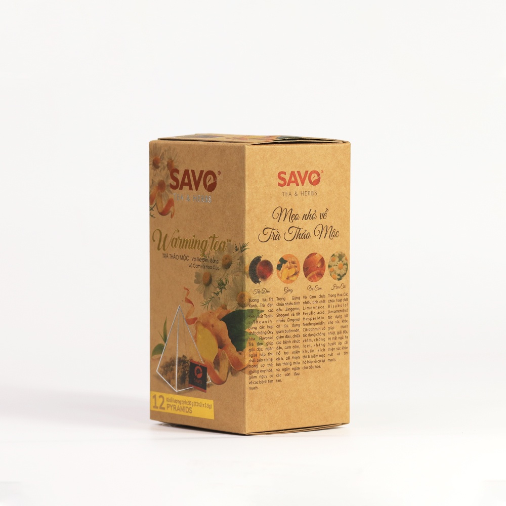 Trà SAVO warming tea 12 gói x 2,5g KPHUCSINH - Hàng Chính Hãng