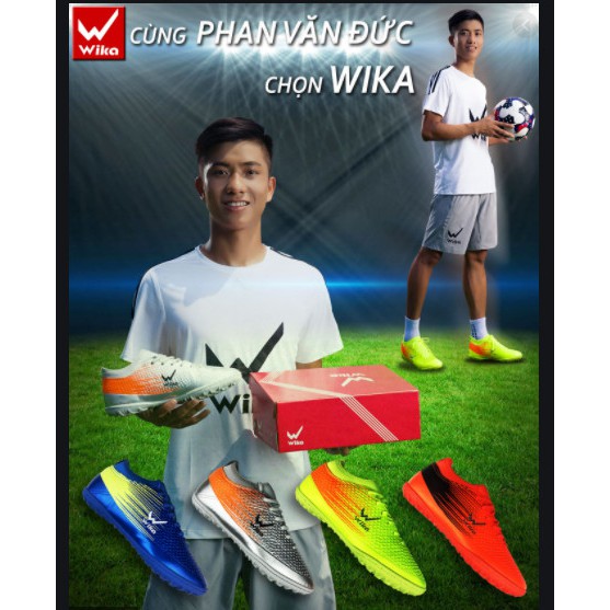 Giày đá bóng Wika Flash chính hãng Full box, Giày đá banh sân cỏ nhân tạo