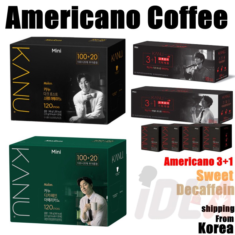 Cà phê Canu Americano gói cà phê hòa tan đậm đặc MAXIM KANU Americano mini chất lượng cao Americano Coffee Decaffeine Americano Coffee Americano ngọt ngào kanu signature