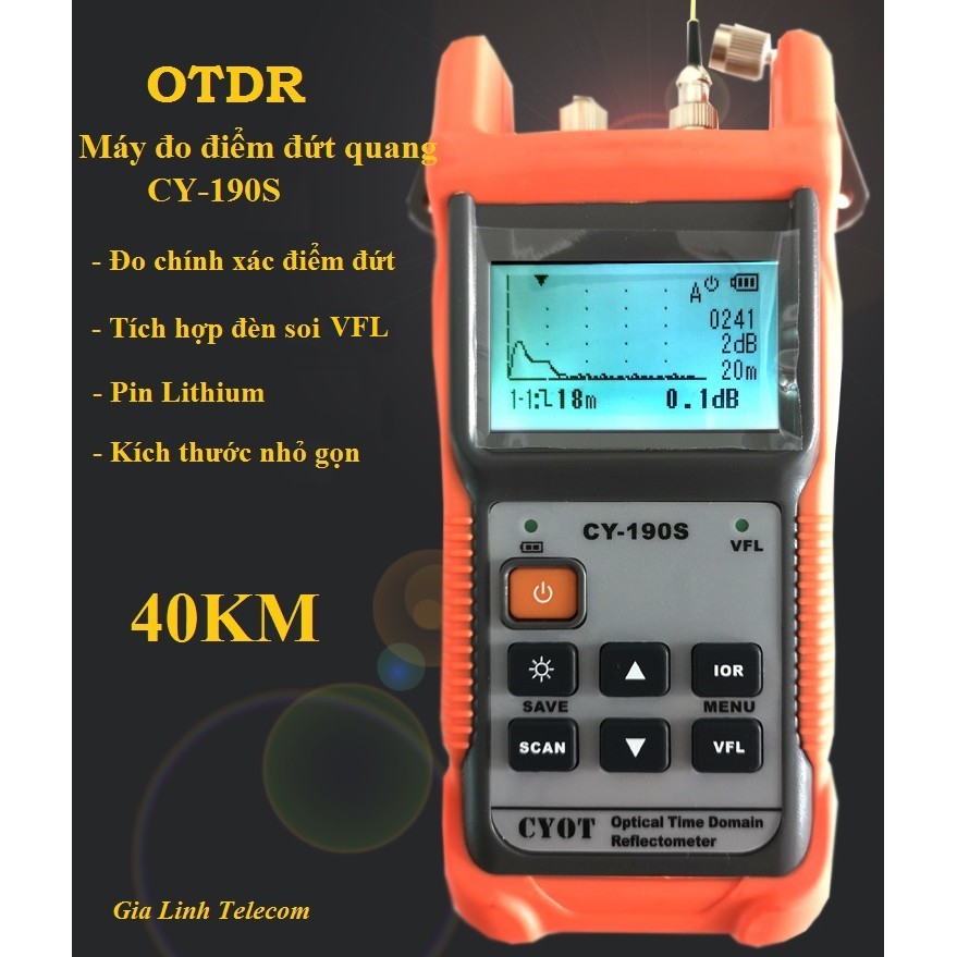 Máy đo điểm đứt cáp quang OTDR Mini CY-190S