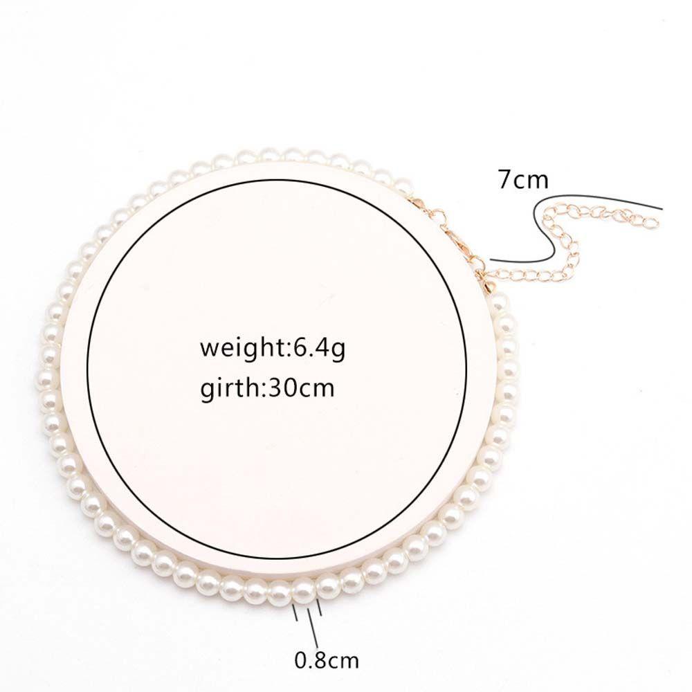 LILYES Vòng Cổ Choker Đính Hạt Ngọc Trai Trắng Phong Cách Vintage