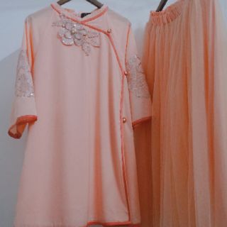 Áo hán phục cách tân đính hoa kim sa