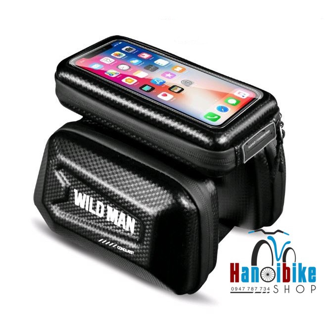 Túi để điện thoại trên khung xe đạp Wildman loại vắt 2 bên