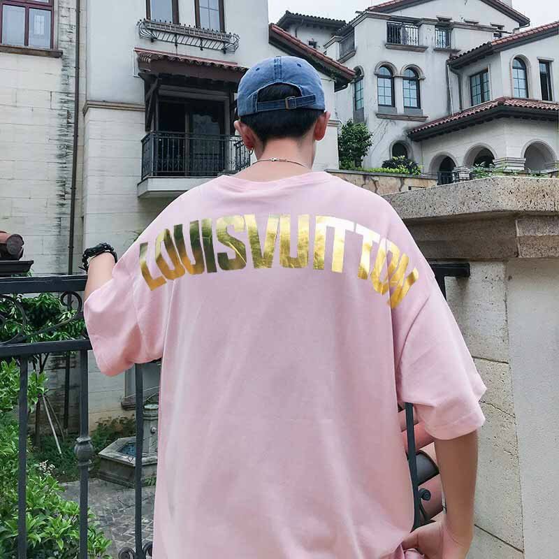 Áo thun nam nữ unisex tay lỡ in nhũ vàng chất thun co giãn 4 chiều