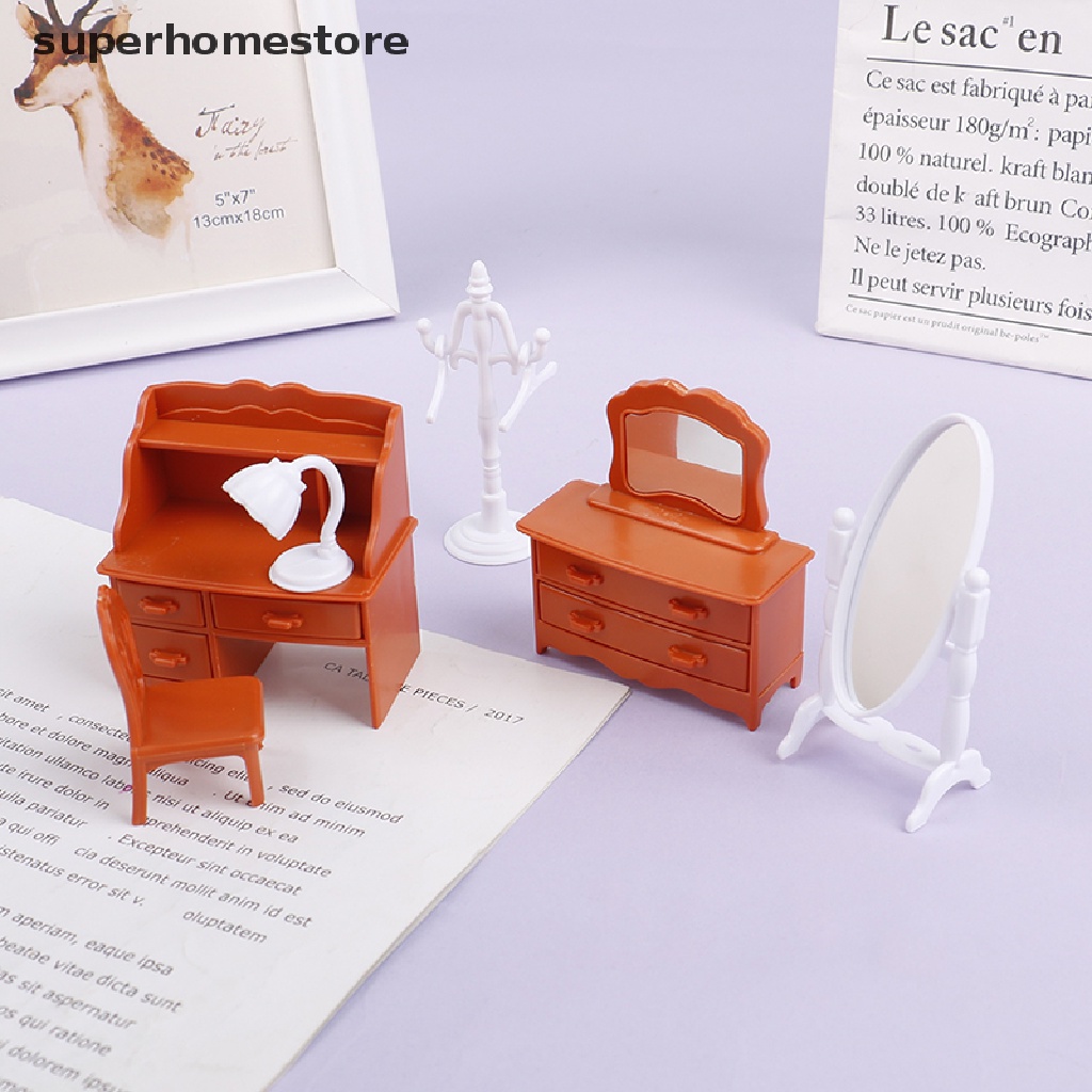 Bàn ghế nội thất bằng gỗ mới cho nhà búp bê tùy chọn