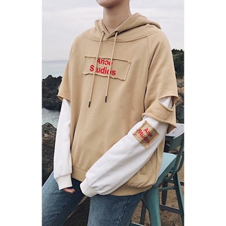 ÁO HOODIE NAM NỮ PHỐI 2 MÀU TAY SIÊU CUTE