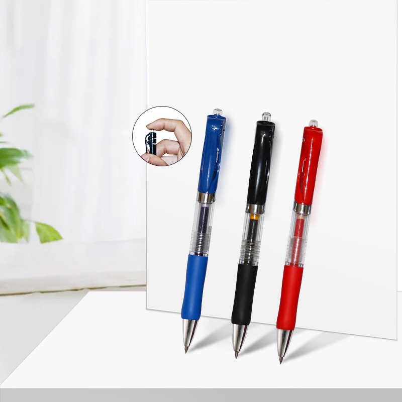 Bút gel bấm SOSAMA bút bi gel ngòi 0.5mm 3 màu xanh, đỏ, đen cao cấp mực đều SP-001369