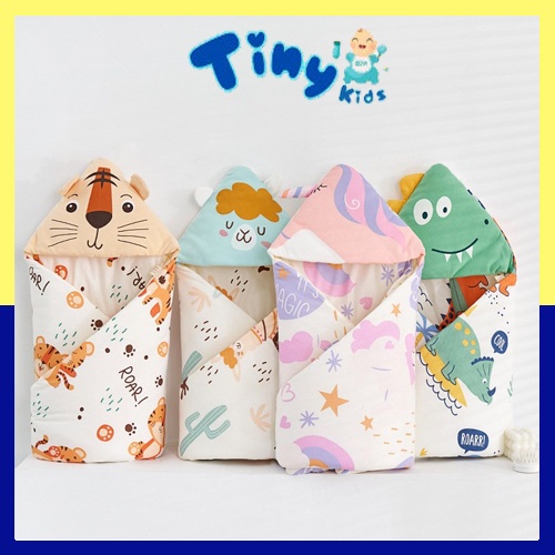Khăn ủ , chăn ủ phòng sinh, khăn tắm cho bé sơ sinh trần bông cao cấp - Tiny Kids