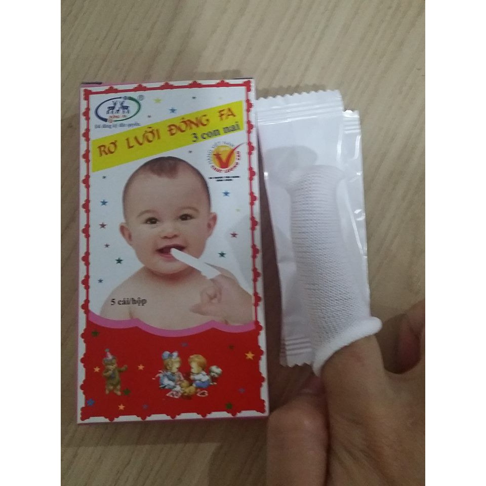 Rơ lưỡi cho bé Đông Fa, tưa lưỡi vệ sinh trọn gói đồ sơ sinh [hộp 5 chiếc] - 2X MART