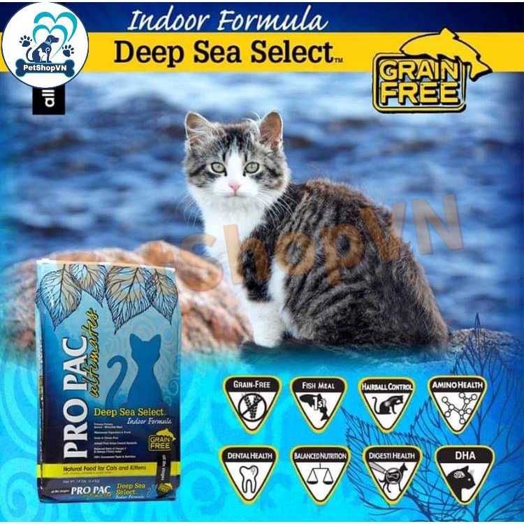 Thức Ăn Cho Mèo Và Mèo Con Hạt PROPAC ULTIMATES DEEP SEA SELECT Túi 50g Vị Cá Trắng & Đậu Hà Lan