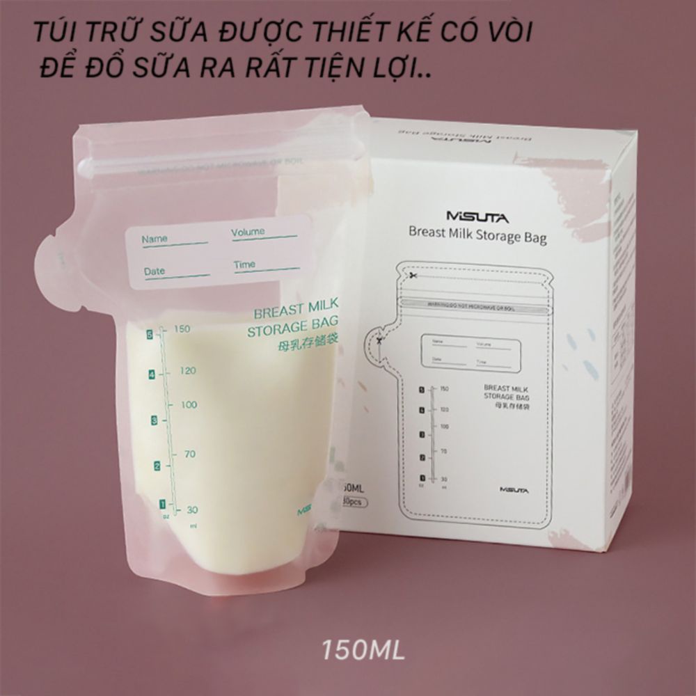 Túi trữ sữa Misuta 150ml, 200ml, hộp 30 - chính hãng